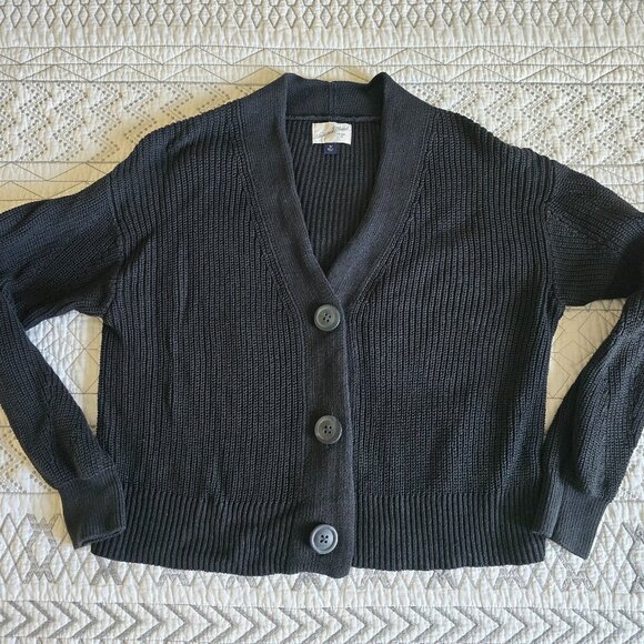 Universal Thread Ribbed Knit Black Grandad Sweater Size XS EUC - Picture 1 of 4